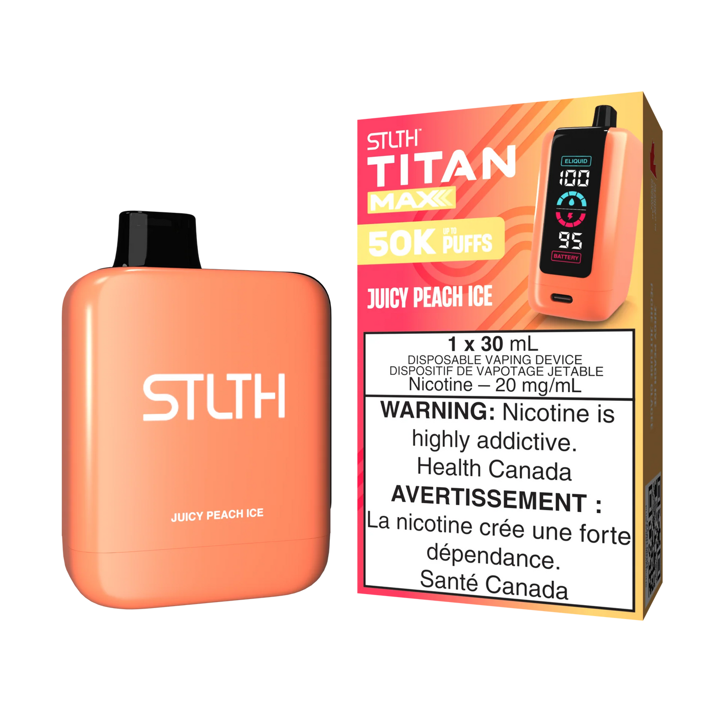 STLTH titan max 50k juicy peach ice ( provincial tax)