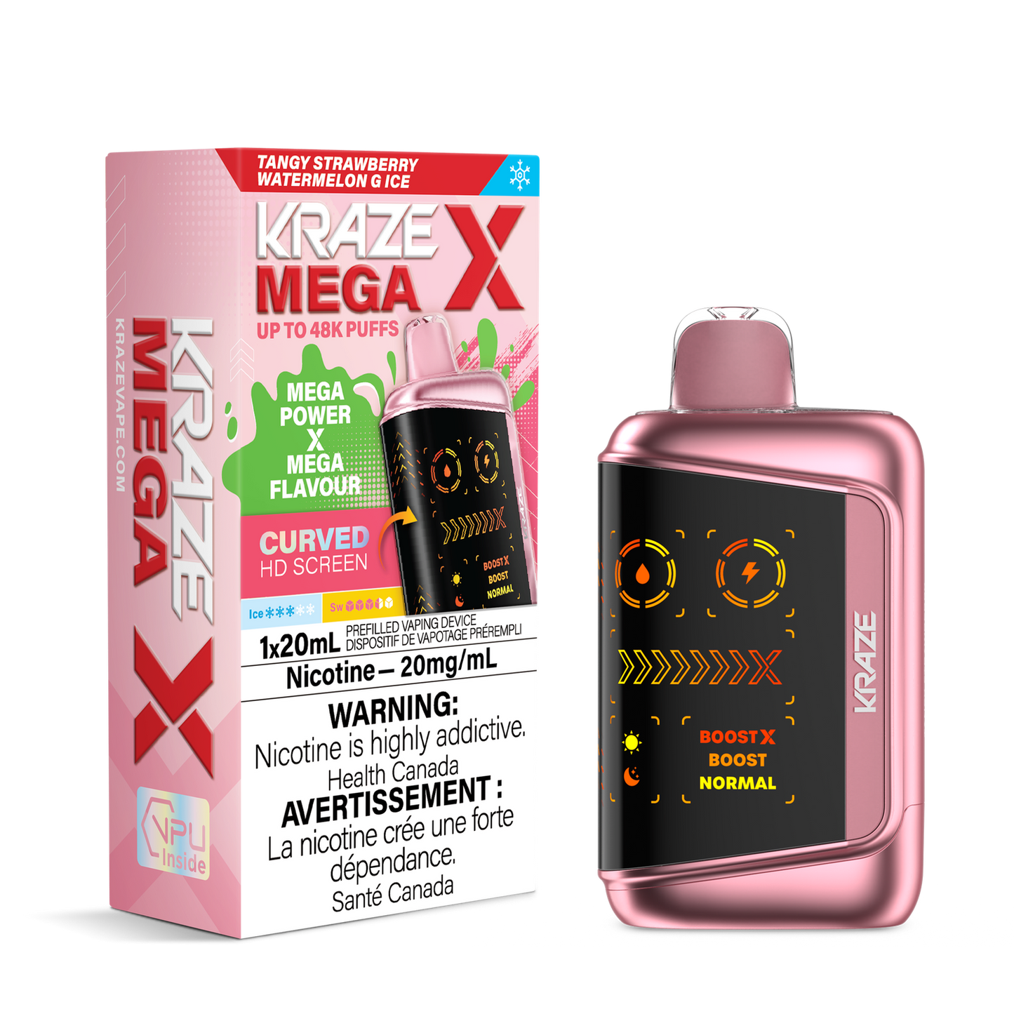 Kraze Mega X 48k Tangy Strawberry Watermelon G Ice (provincial)