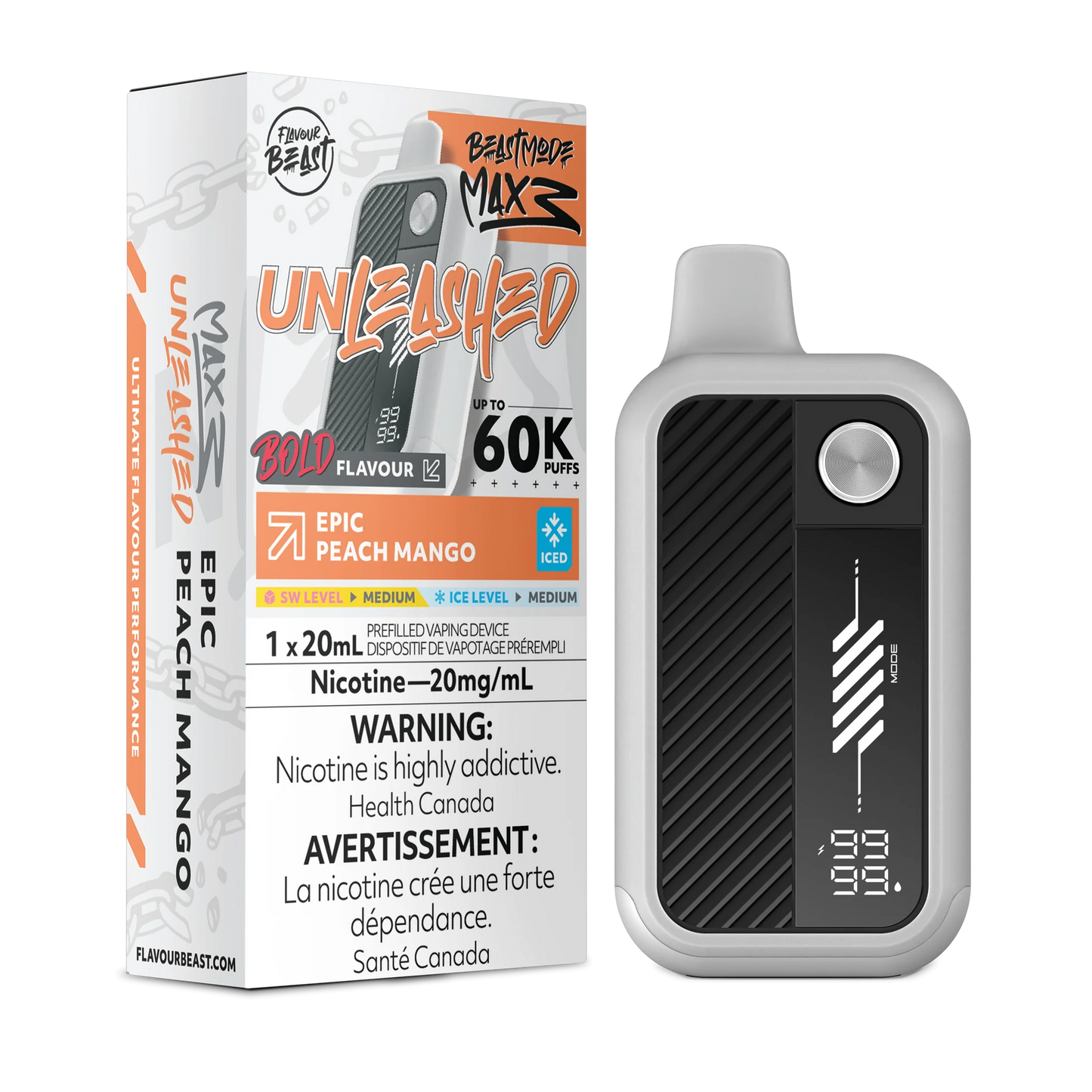 Flavour beast 60k epic peach mango iced