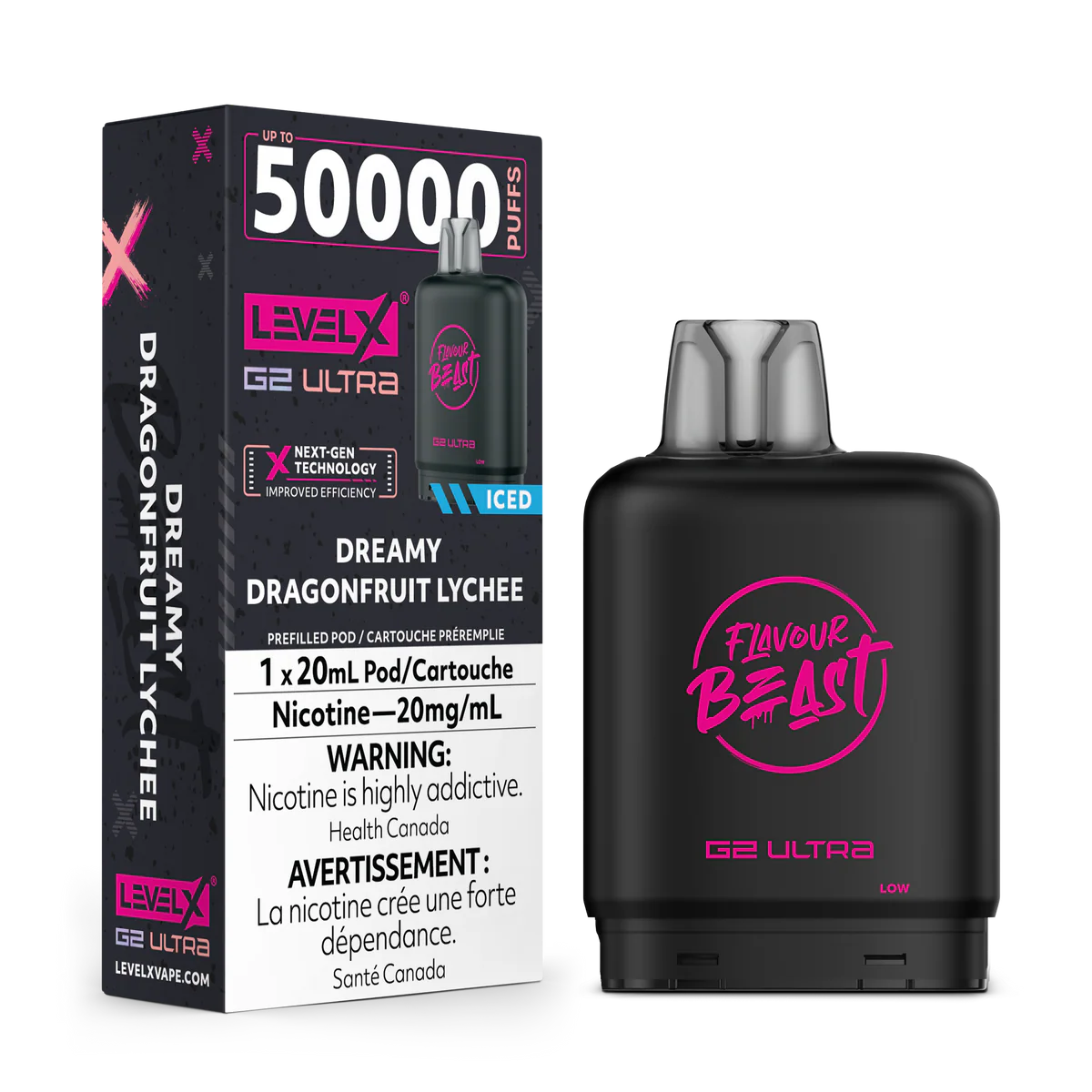 Flavour beast level X g2 ultra 50k pod dreamy dragonfruit lychee