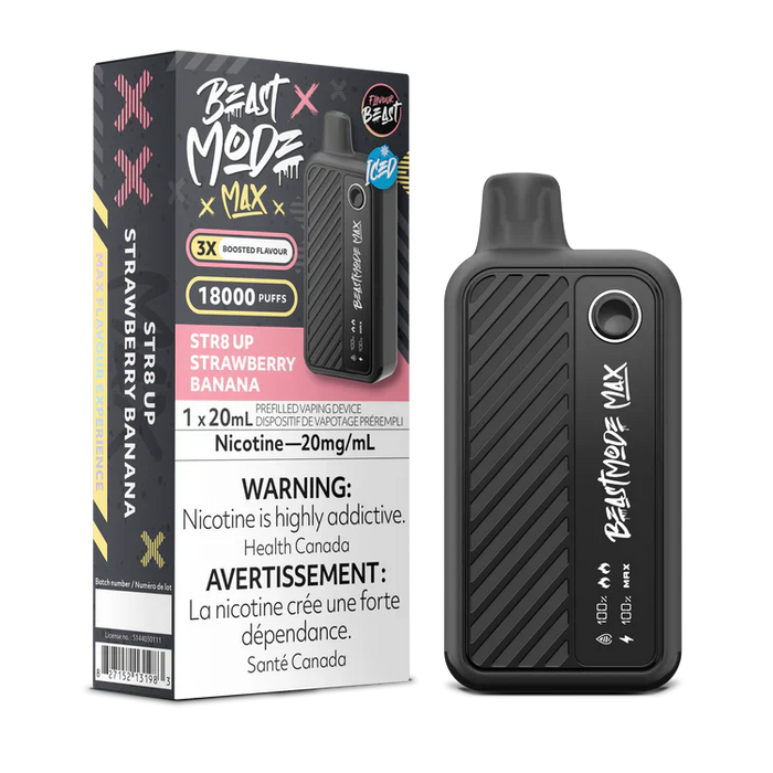 Flavour Beast Mode Max 18K Str8 Up Strawberry Banana (Provincial Tax)