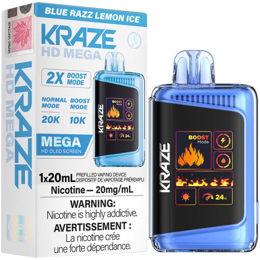 Kraze HD mega 20K Blue razz lemon ice (provincial tax)
