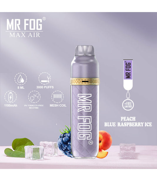 Mr Fog Max Air 2500 Peach Blue Raspberry Ice