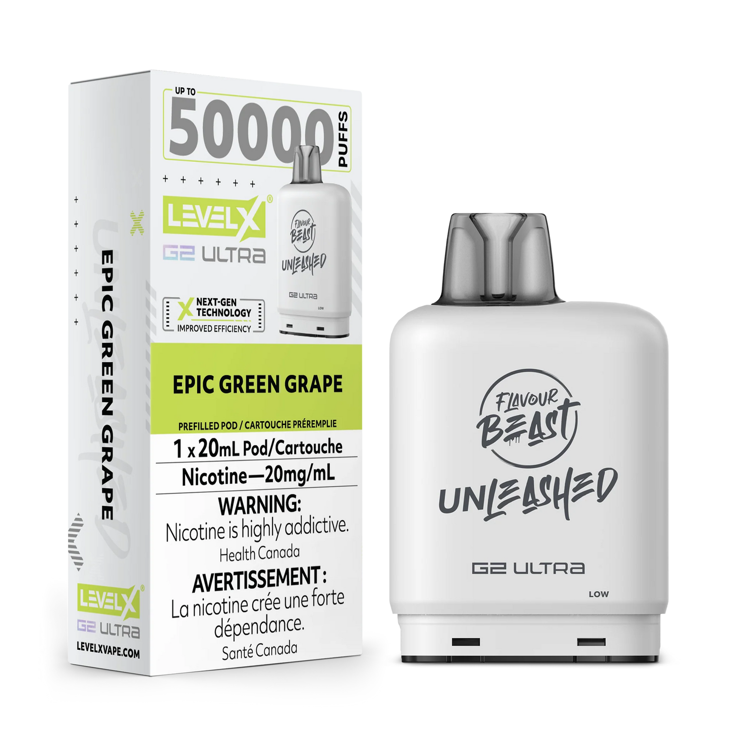 Level X G2 Unleased Ultra pod Flavour Beast - Epic Green Grape 50k