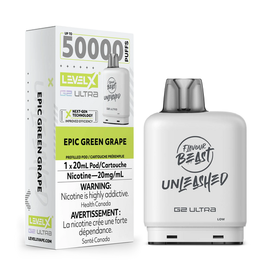 Level X G2 Unleased Ultra pod Flavour Beast - Epic Green Grape 50k