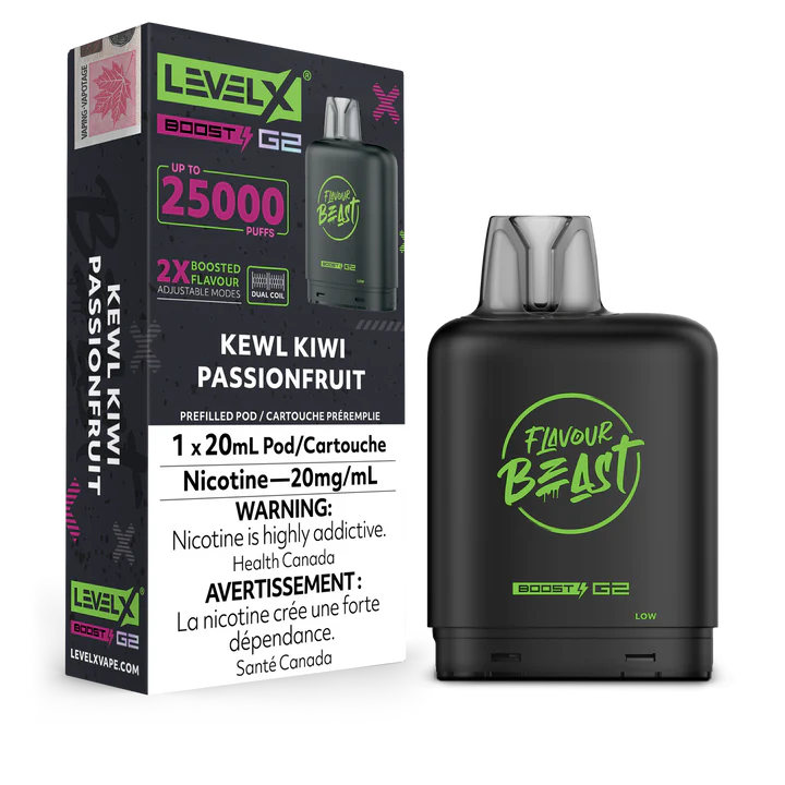Flavour Beast Level X Boost 25K Kewl Kiwi PassionFruit (Provincial Tax)