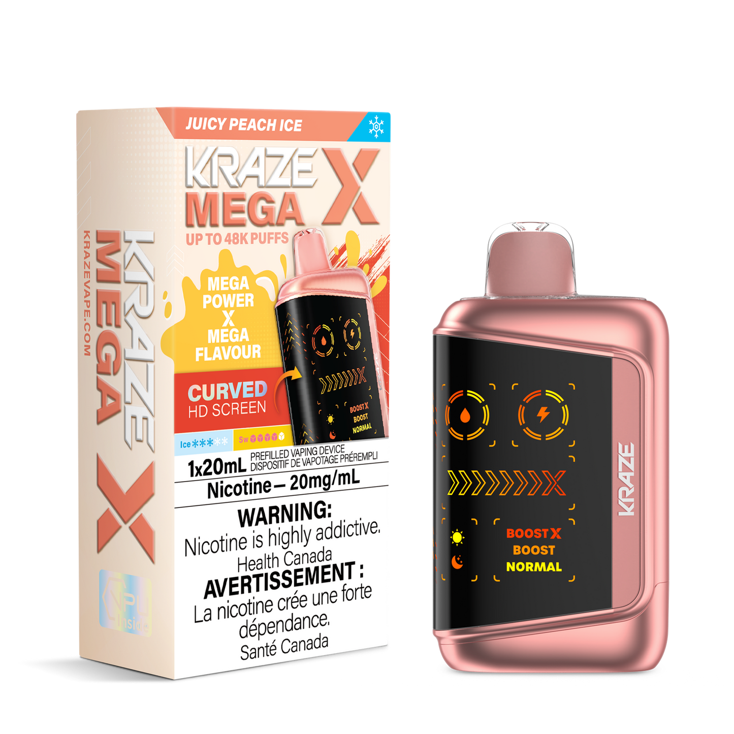 Kraze Mega X 48k Juicy peach Ice ( Provincial)
