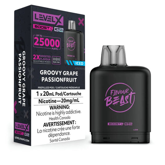 Flavour Beast Level X Boost 25K Groovy Grape Passionfruit *