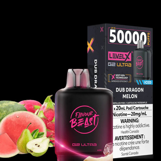 Level X G2 Ultra pod Flavour Beast Dub Dragon Melon 50k (Provincial tax)