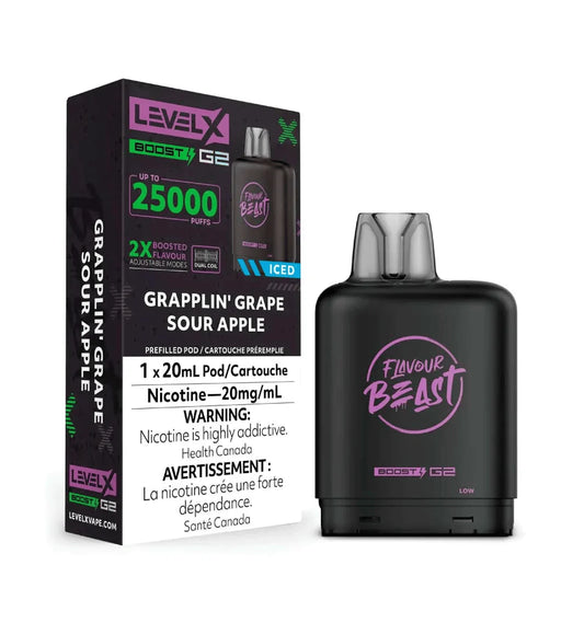 Flavour Beast Level X Boost 25K Grapplin’ Grape Sour Apple *