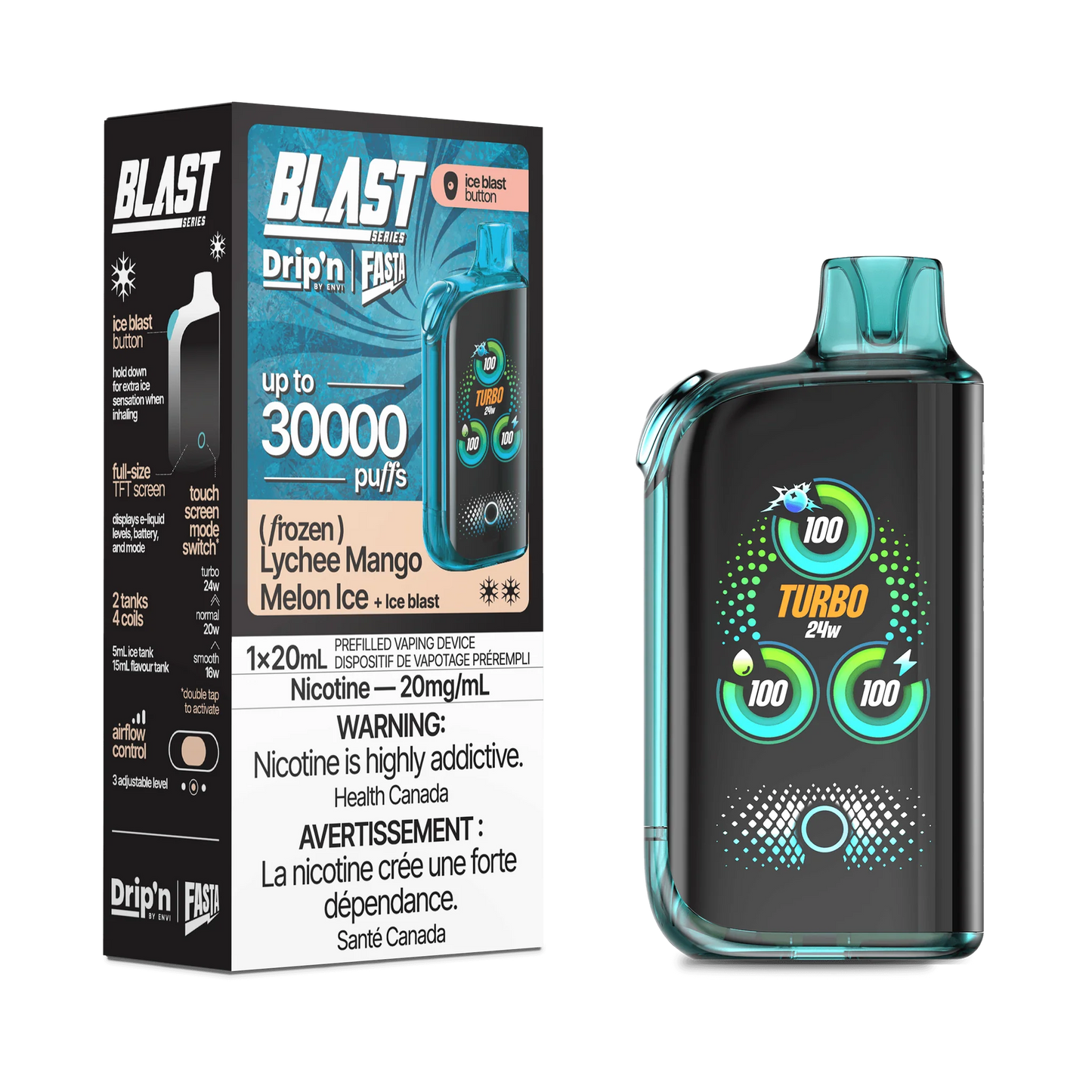 DRIP’N blast 30k Lychee Mango Melon ice*