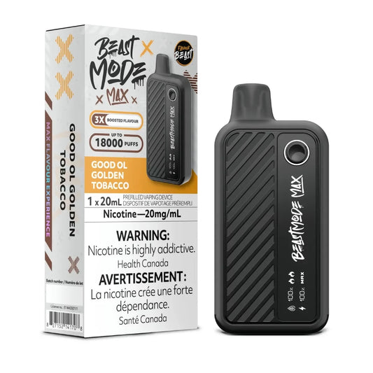 Flavour beast mode max 18k good ol golden tobacco ( provincial tax)