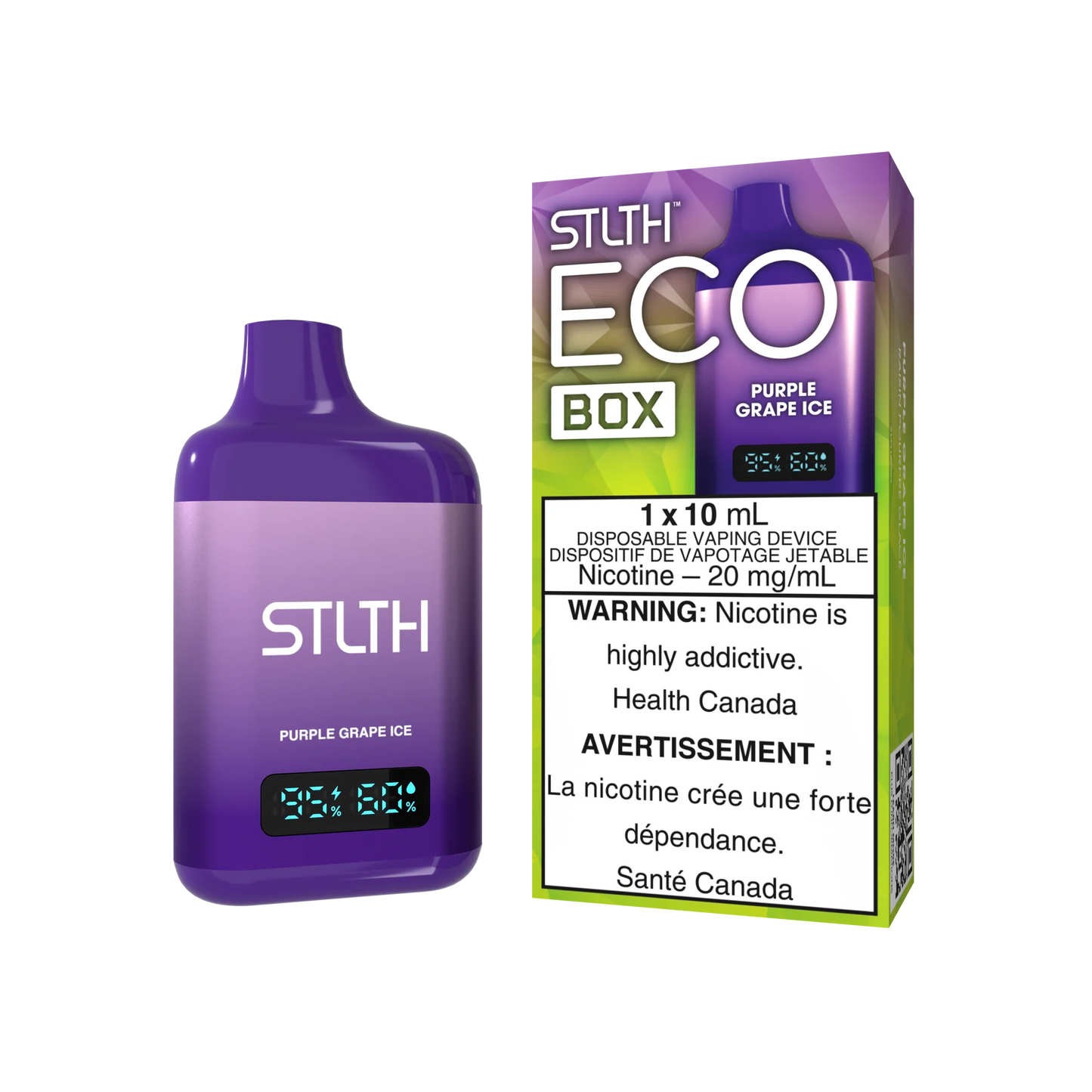 STLTH eco Box 10ml - purple grape ice (provincial tax)