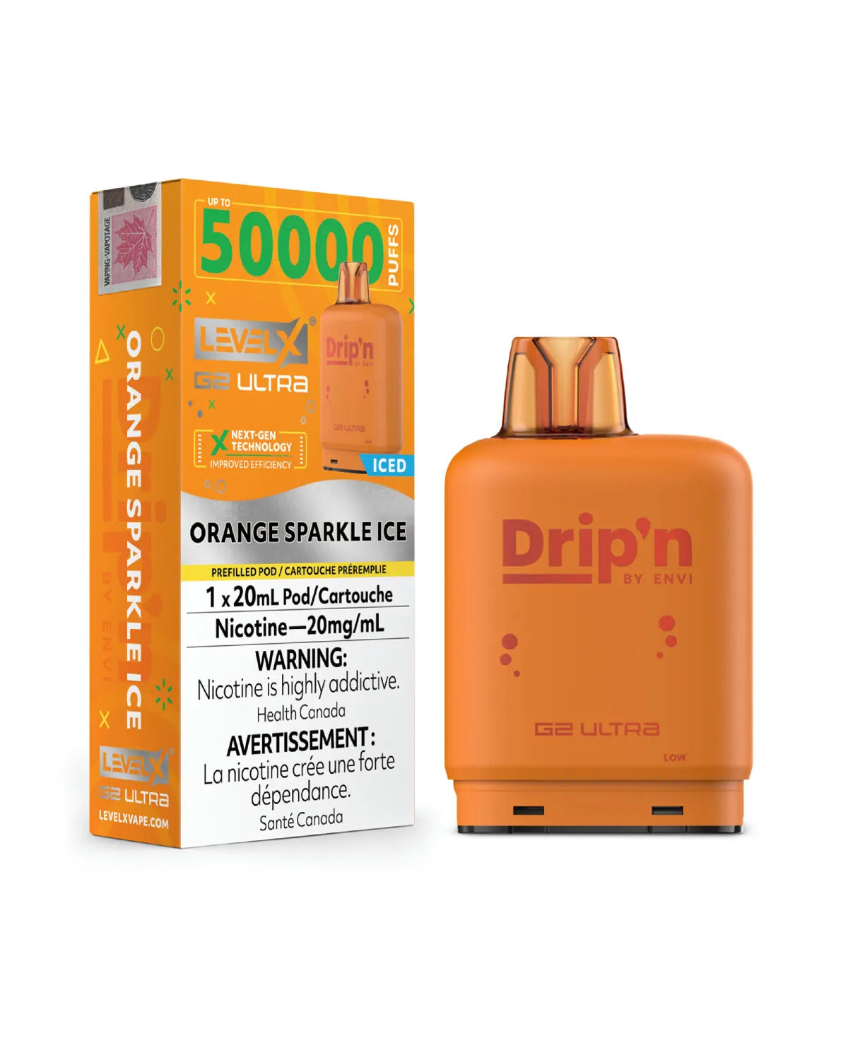 Level X M Series Pod 30ml- Drip’n orange sparkle ice