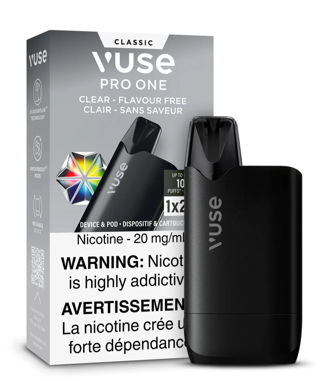 Vuse Pro One 20mg Clear (Provincial tax)