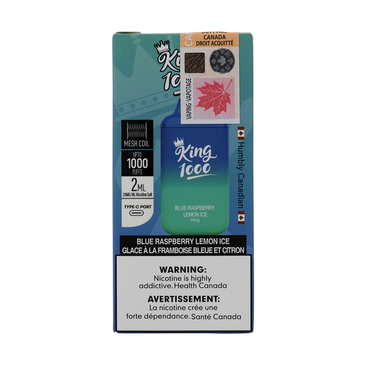 King 6000 Nicotine free Blue raspberry Lemon ice