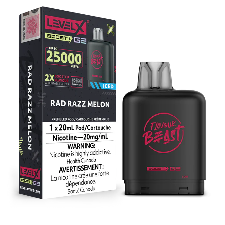 Flavour Beast Level X Boost 25K Rad Razz Melon  (Provincial Tax)