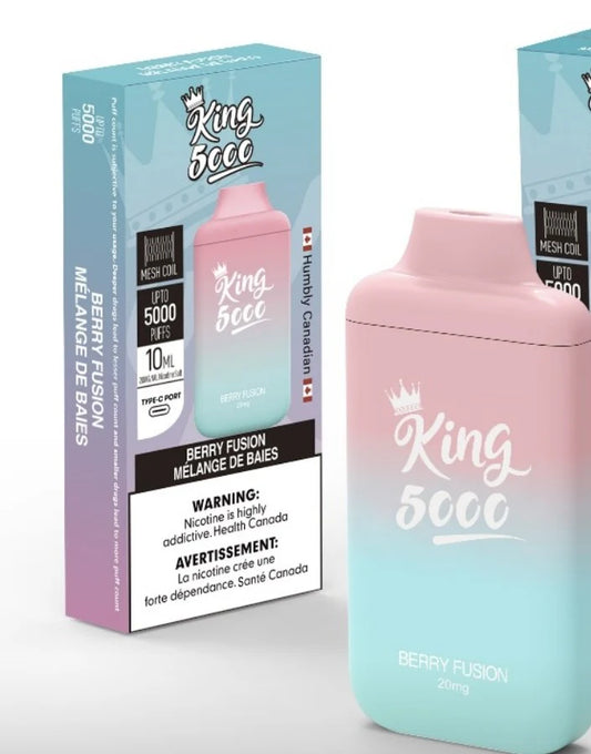 King 6000 nicotine free Berry Fusion (Provincial Tax)