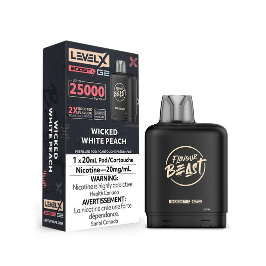 Flavour Beast Level X Boost 25K  Wicked White Peach (Provincial Tax)