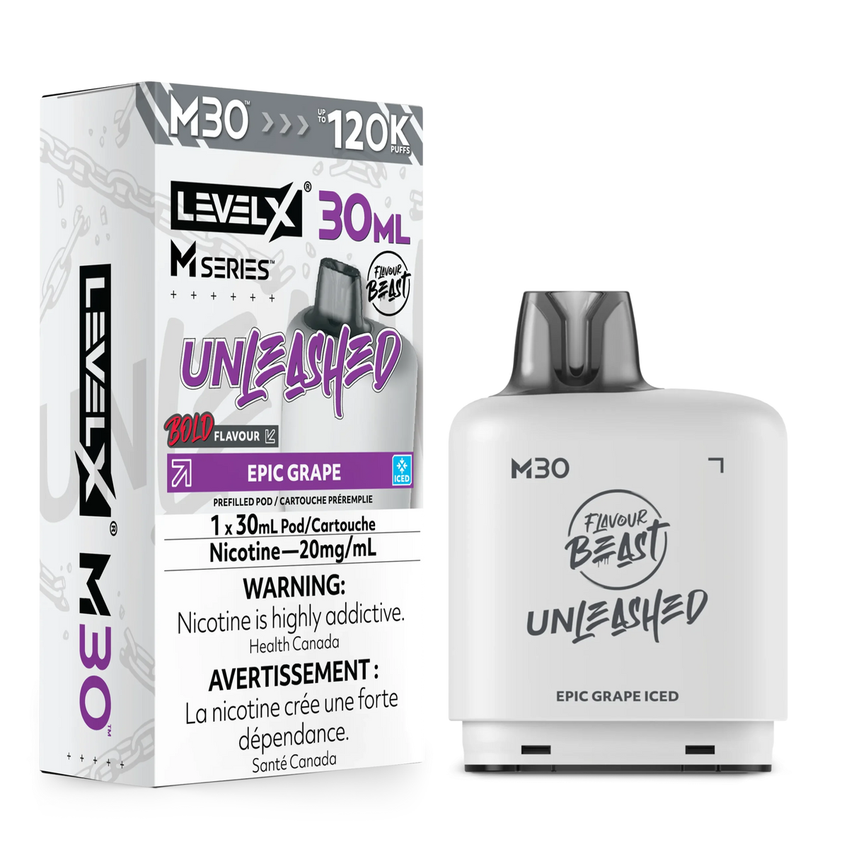 Level X M Series Pod 30ml- unleashed Epic grape iced