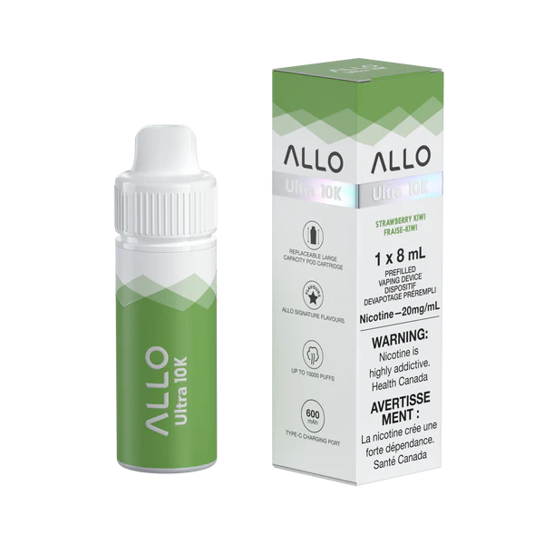 Allo ultra 10k pre-filled device with pods- strawberry kiwi (provincial tax)