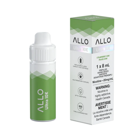 Allo ultra 10k pre-filled device with pods- strawberry kiwi (provincial tax)