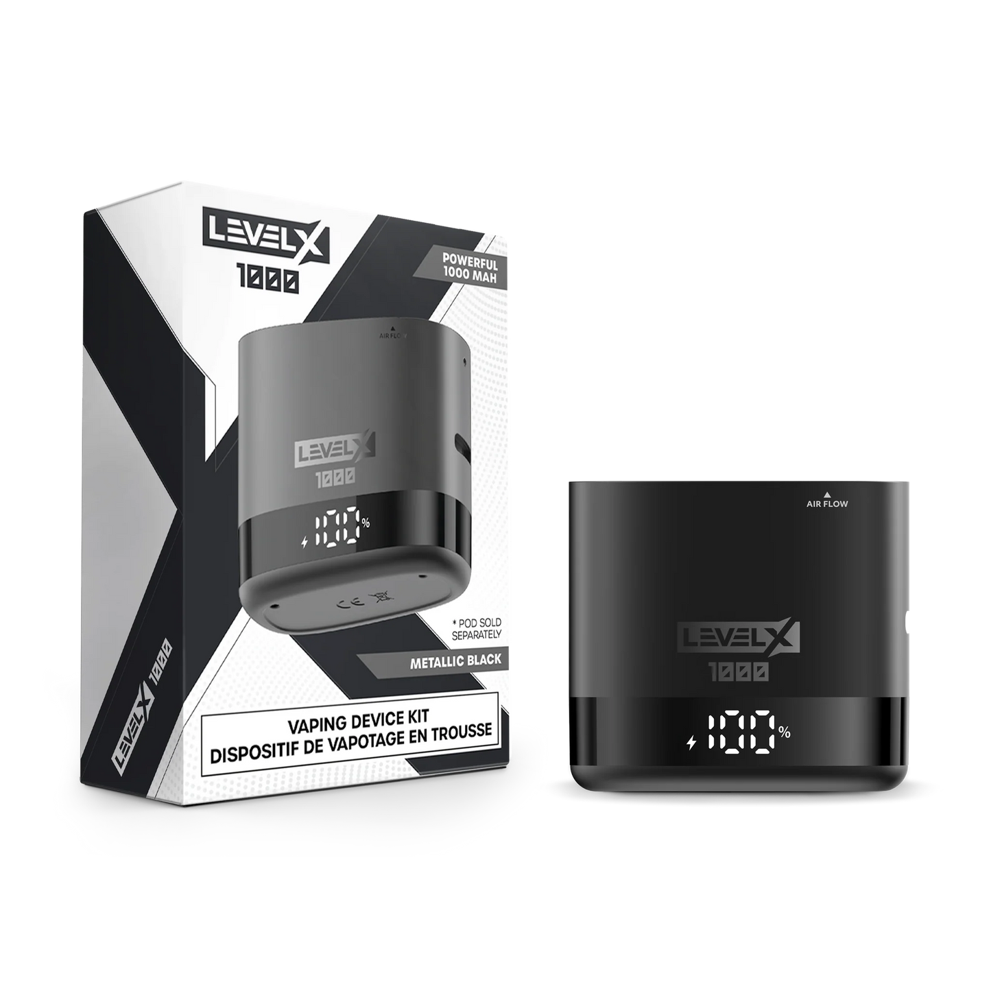 Level X battery Metallic Black
