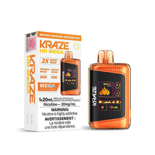 Kraze HD mega 20K Mango Banana Orange ice (provincial tax)