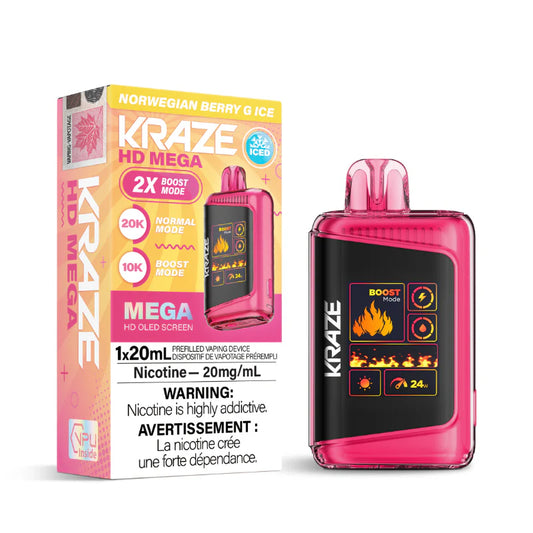 Kraze HD mega 20K Norwegian Berry G ice (provincial tax)