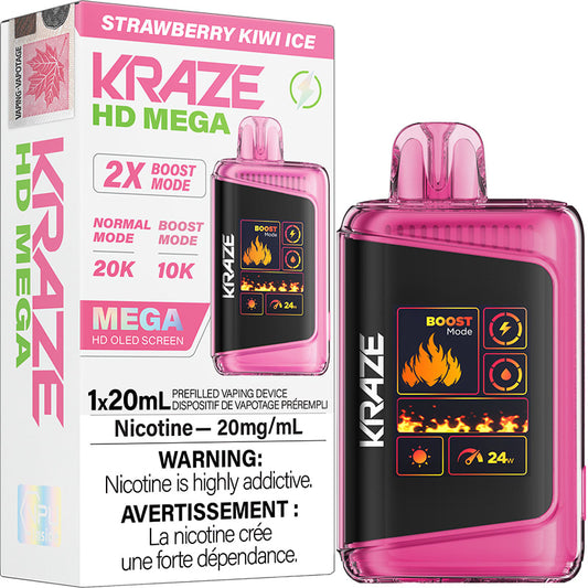 Kraze HD mega 20K Strawberry Kiwi ice (provincial tax)