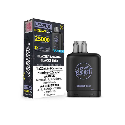 Flavour Beast Level X Boost 25K Blazin’ Banana Blackberry *