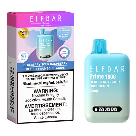 ELFBAR Prime 1800 Blueberry Sour Raspberry(Provincial Tax)