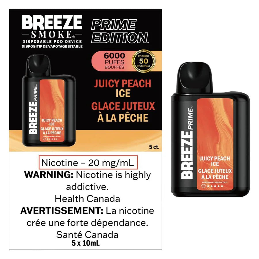 Breeze Prime S50 6000 - Juicy Peach Ice (Provincial Tax)