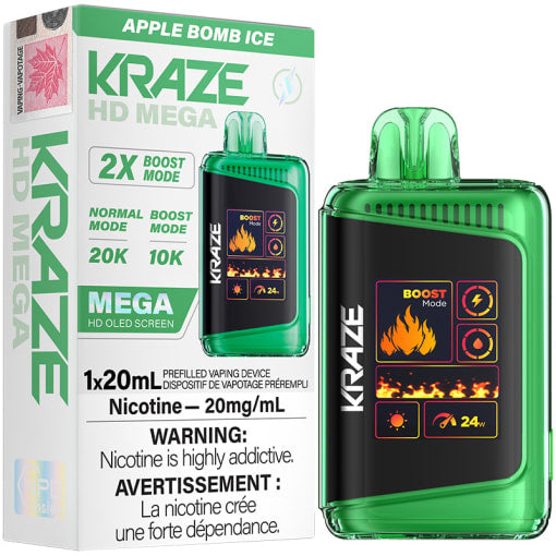 Kraze HD mega 20K apple bomb ice (provincial tax)