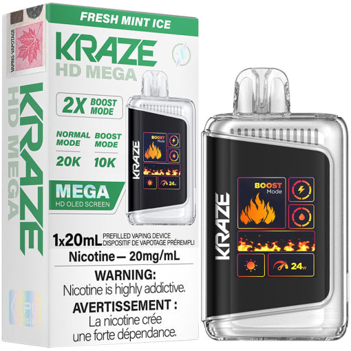 Kraze HD mega 20K fresh mint ice (provincial tax)