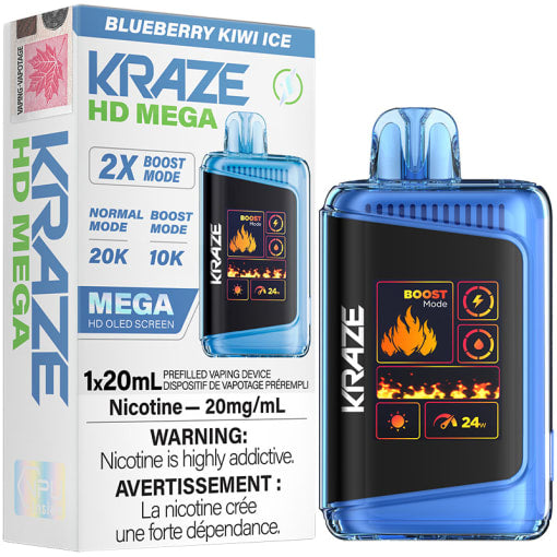 Kraze HD mega 20K blueberry kiwi ice (provincial tax)