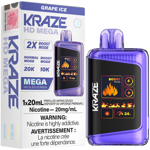 Kraze HD mega 20K grape ice (provincial tax)