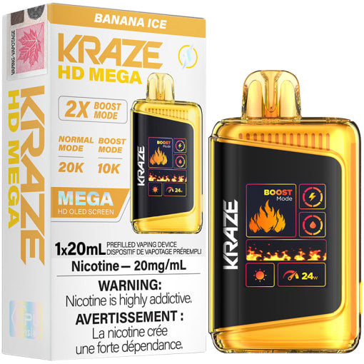 Kraze HD mega 20K banana ice (provincial tax)